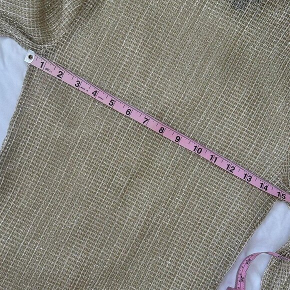 J Crew sheer gold glitter long sleeve turtleneck ✨ size small - Picture 3 of 5